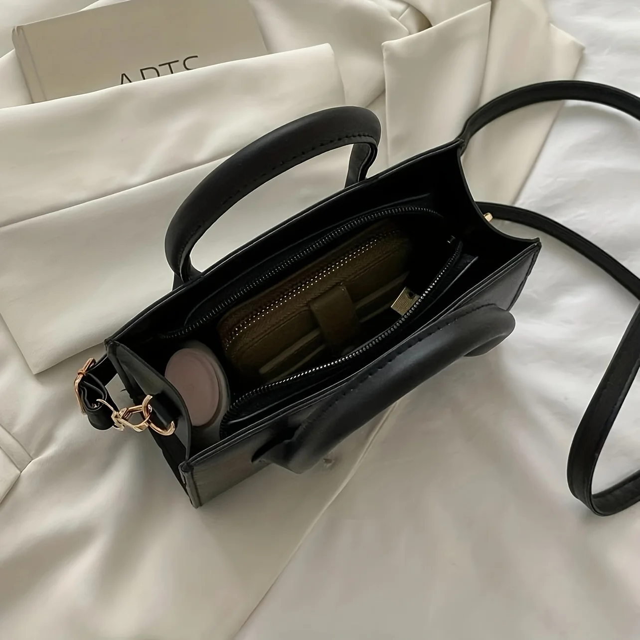 Trendy Square Handbag for Women Simple Mini Crossbody Bag, Minimalist Top Handle Shoulder Bag Solid Color Purse Designer Bag 5