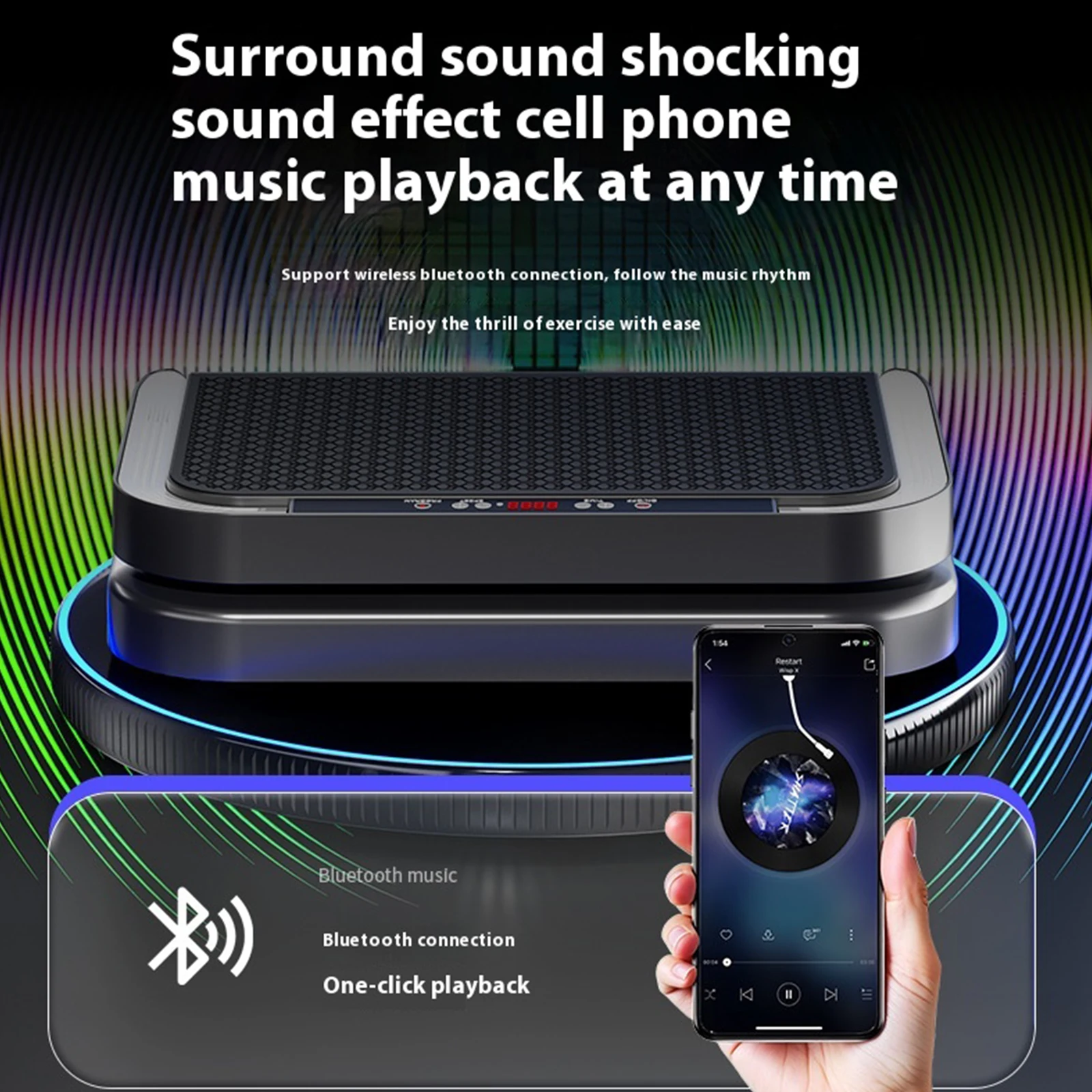 진동 플레이트 머신 200단계 속도 레벨 블루투스 스피커 복부 운동 기구 지방 연소 체중 감량 홈 피트니스 짐