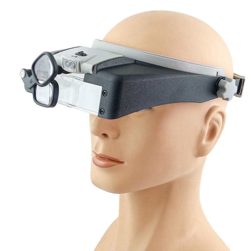 2 LED Headband Headset Head Lamp Light Jeweler Magnifier Glass Loupe jewelry magnifier jeweler repair magnifier jewelry magnifying glass magnifying glass soldering magnifier soldering repair magnifier headband magnifier head wearing magnifier magnifying glass lamp reading magnifier