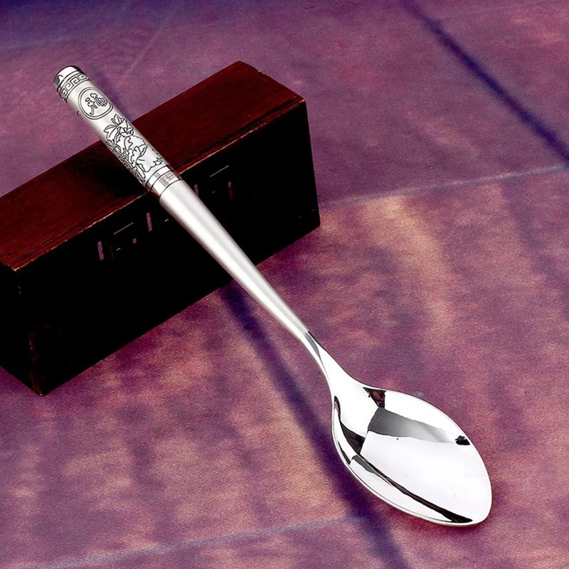 

Sterling Silver 999 Silver Spoon Sterling Silver Tableware Big Spoon Coffee Spoon Household Spoon Sterling Silver