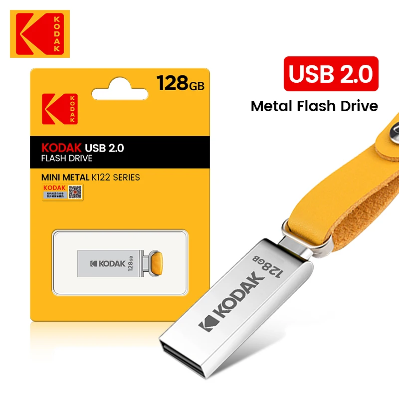 KODAK Mini metal USB Flash Drives lanyard 64gb USB2.0 thumb drive 32GB for car laptops destops MacBook