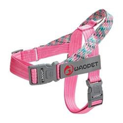 Durable No - Pull Nylon Dog Harness with Creative Flat Rope Design - M (Flamingo)