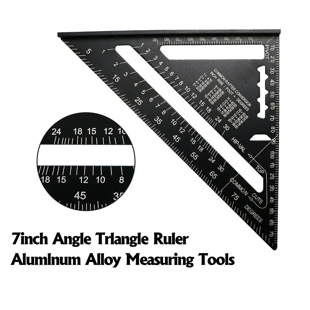 7 Inch Triangle Carpenter Square Aluminum Alloy For Woodworking And Carpentry Triangle Ruler Layout Measuring Tool 3