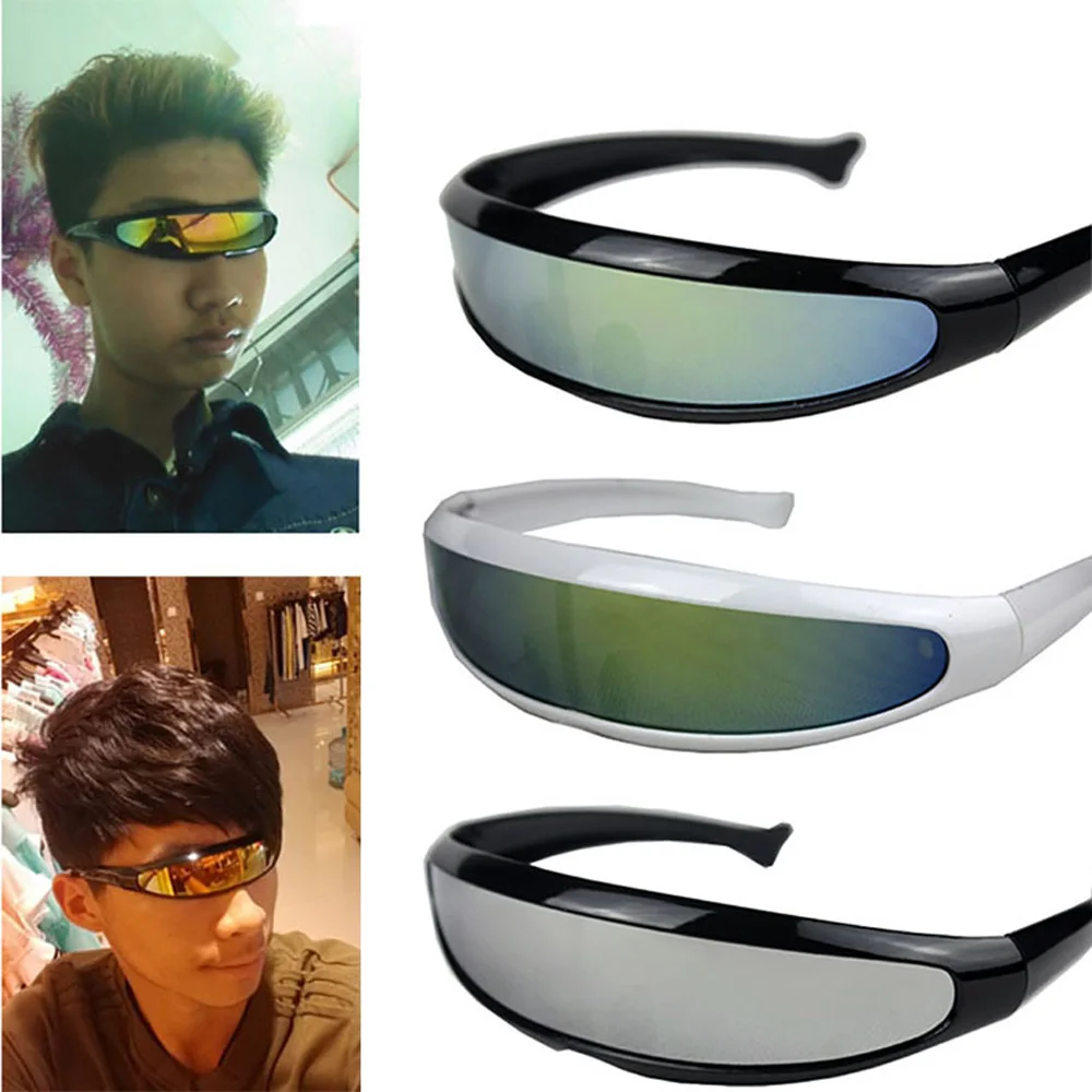 Cyberpunk Narrow Cyclops Visor Sunglasses Futuristic Laser Conjoined Lens Eyeglasses UV400 Creative Men Cycling Eyewear Glasses cyberpunk sunglasses