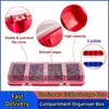 1pcs Plastic Multi-Compartment Organiser Box For Screws Plastic Hardware Divider Storage Case With Lid Display 1