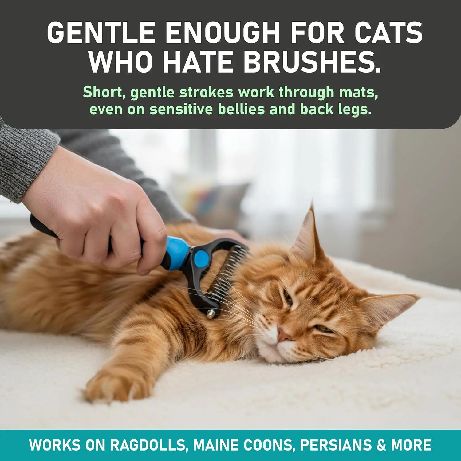 Double Sided Pet Grooming Tool Undercoat Rake For Dogs And Cats_voghion.com