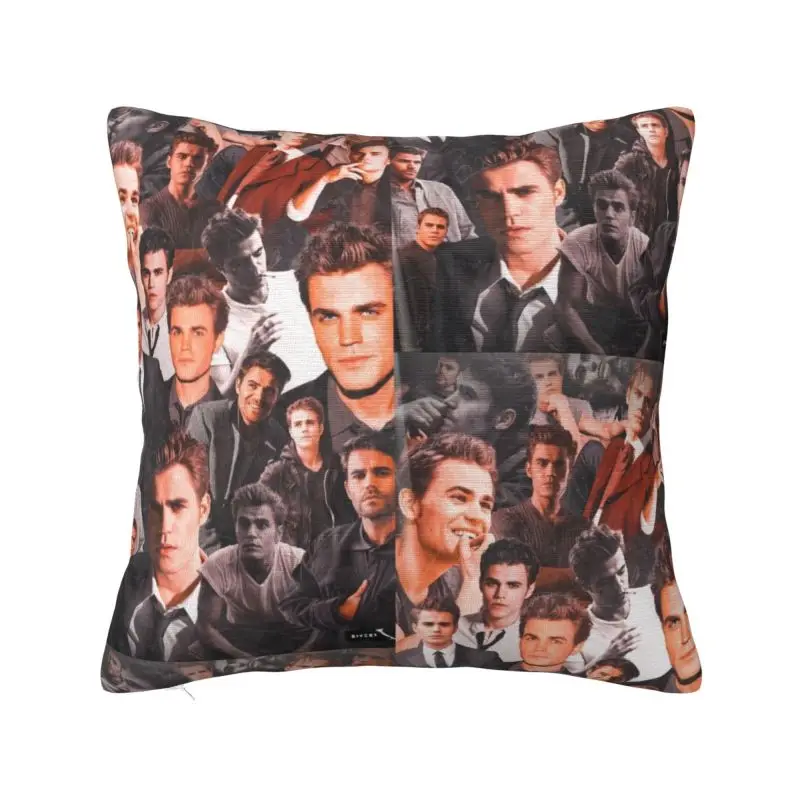 

Stefan Salvatore The Vampire Diaries TV Show Pillow Case Decoration Damon Salvatore Cushion Decoration Salon Square Pillowcase