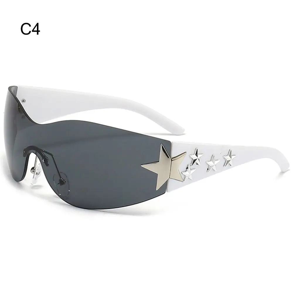  - Rimless Y2K Punk Sunglasses Goggle Women Men Luxury Brand Design Wrap Around Sun Glasses UV400 Female Sport Shades Sunglasses