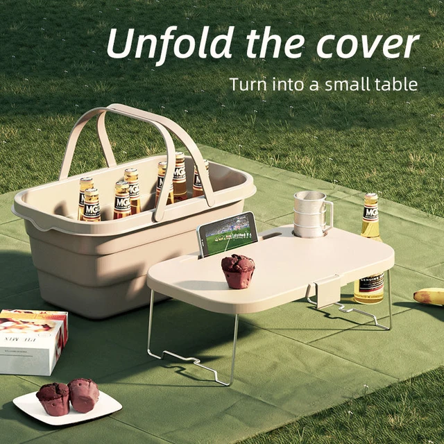 PACOONE Outdoor Storage Box Folding Table