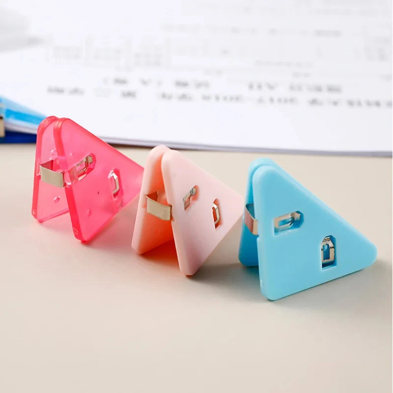20Pcs Creative Triangle Clips Bill Clip Book Paper Corner Binder Clip for Desk Storage Shelf Office Stationery Desktop Organizer 6