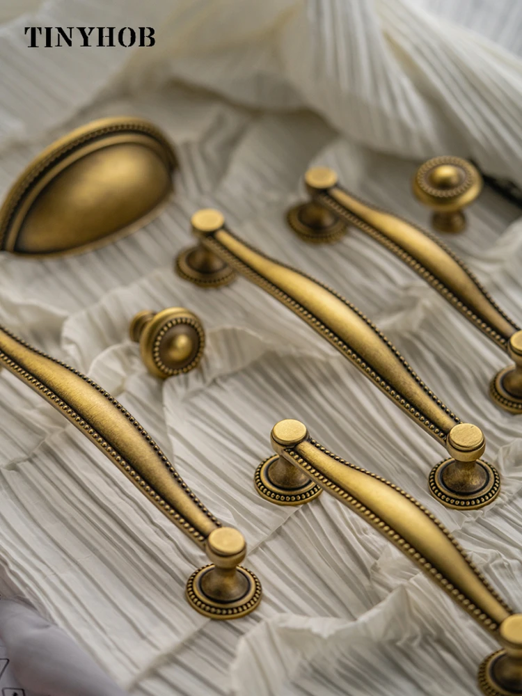 Tinyhob Retro Bronze Shell Shape ทองเหลืองตู้ลูกบิดและมือจับตู้จับเฟอร์นิเจอร์ตู้ลิ้นชักตู้เสื้อผ้า Handle 1