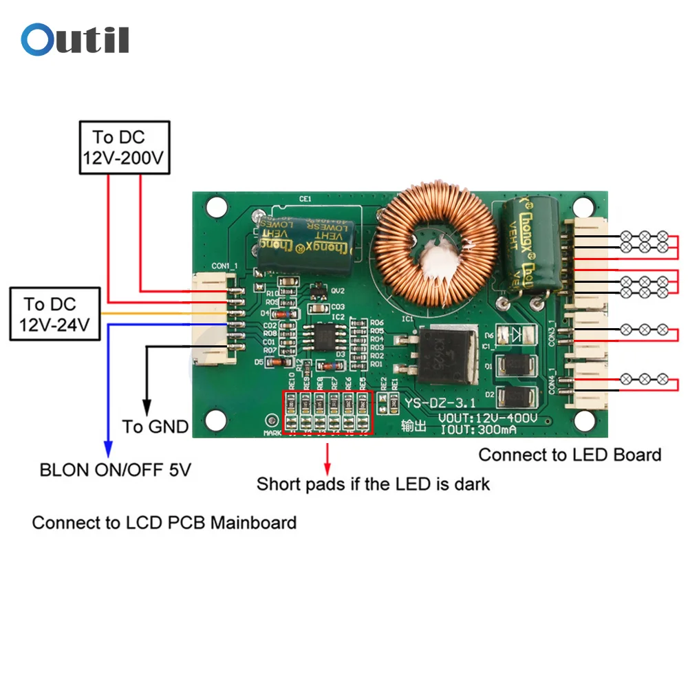 【Must-Have Style】 LED TV Backlight Driver Module 14-65 Inch Boost Constant Current Converter Inverter Board 12-200V to 24-400V.