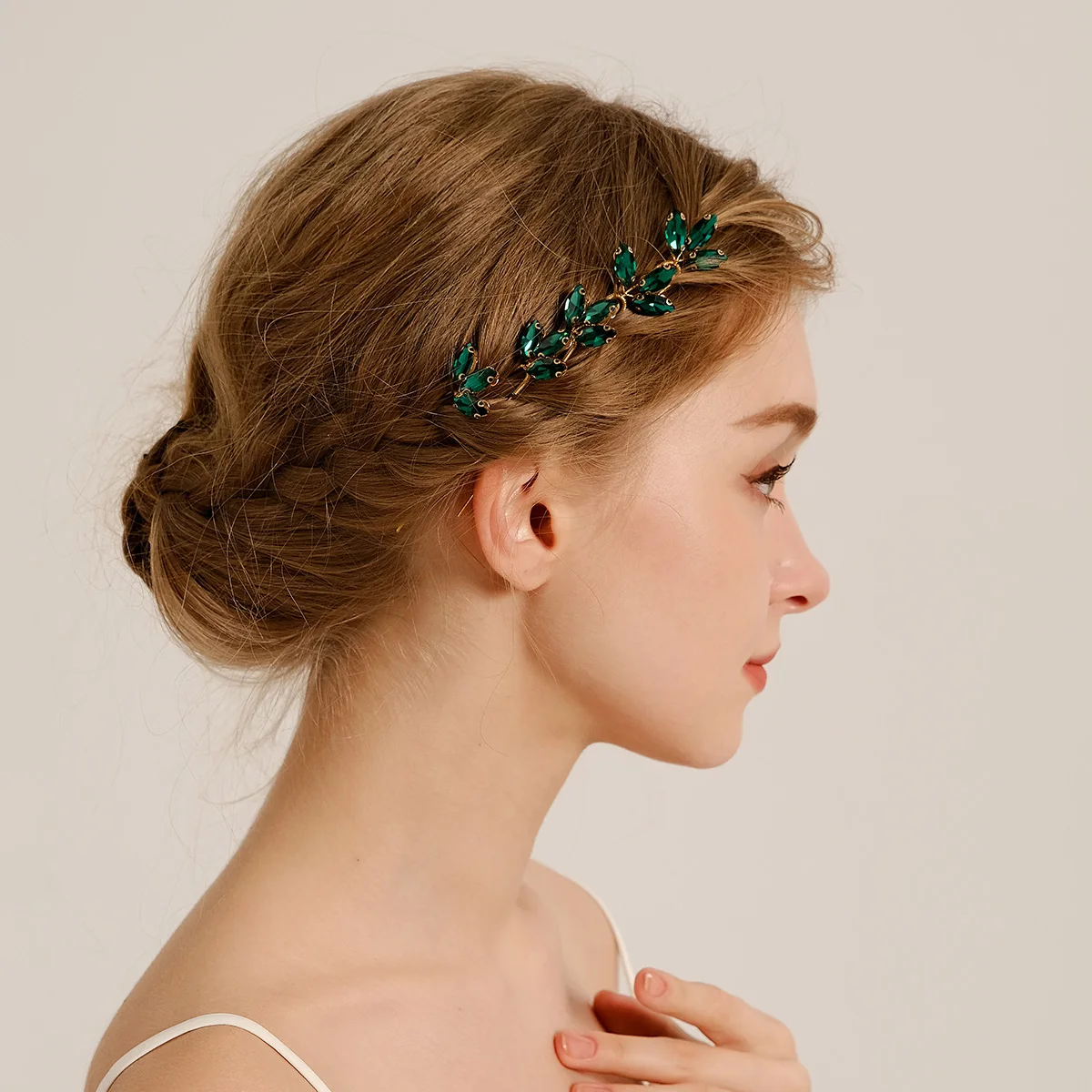 Fashion Green Hair Comb Pin Set Rhinestone Crystal Hair Clip Headpiece Bride Wedding Jewelry Accessories Bridesmaid Gift hair accessories,bridal hair accessories,bridal jewelry set