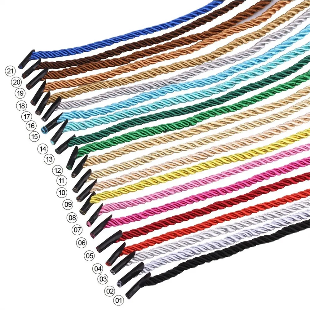 10pcs~100pcs Handbag Rope 38cm Long 5mm Thick 3 Strand for Gift Bag Box Hand Rope 21 Colors