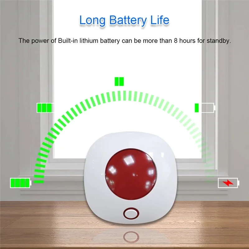 TUGARD 433 Wireless Sound Light Alarm Indoor Siren 110dB High Decibel Horn Alarms Police Signal Home Safety Alarm System