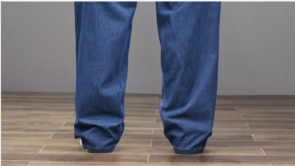 Summer Thin wide leg jeans men straight loose big leg trousers wide leg elastic plus size mens jeans 11XL 12XL 6