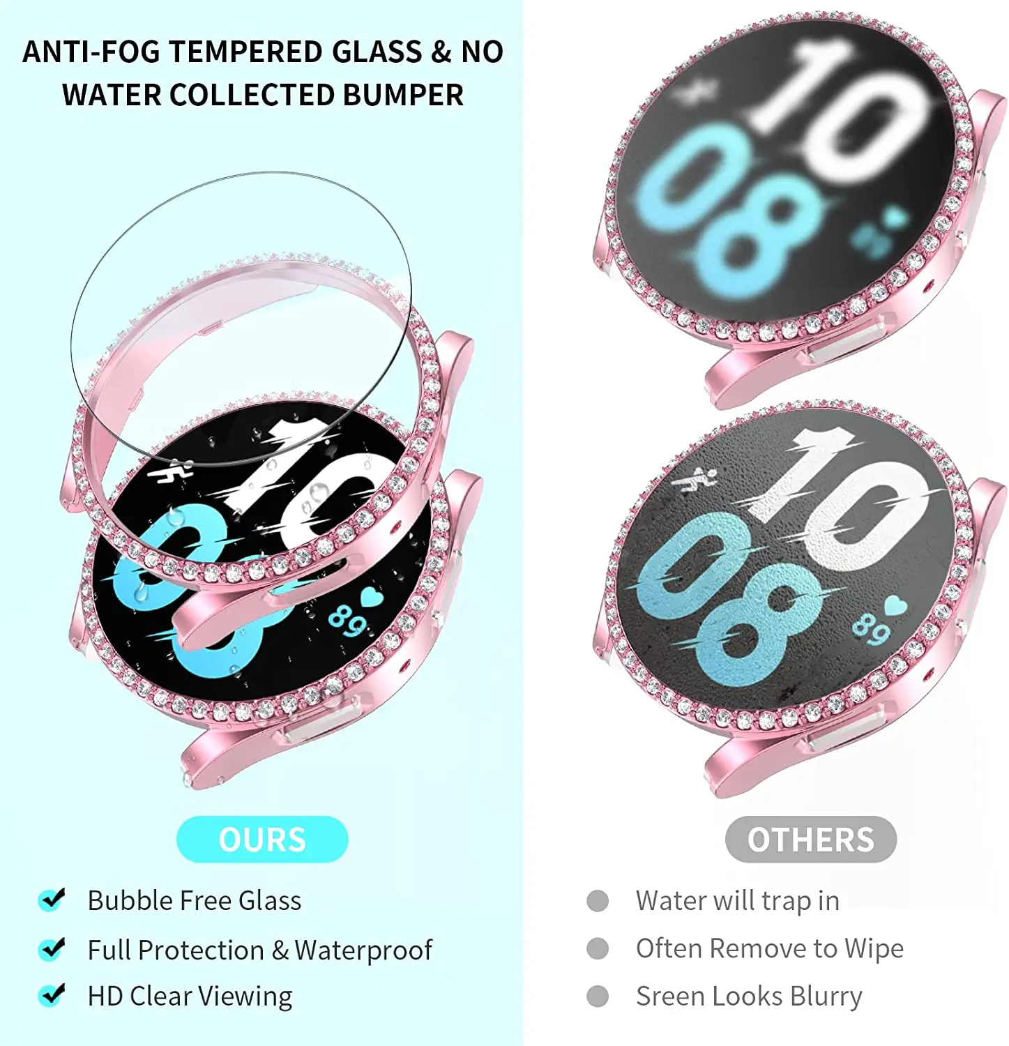 Diamond Bling Tempered Glass Protective Case