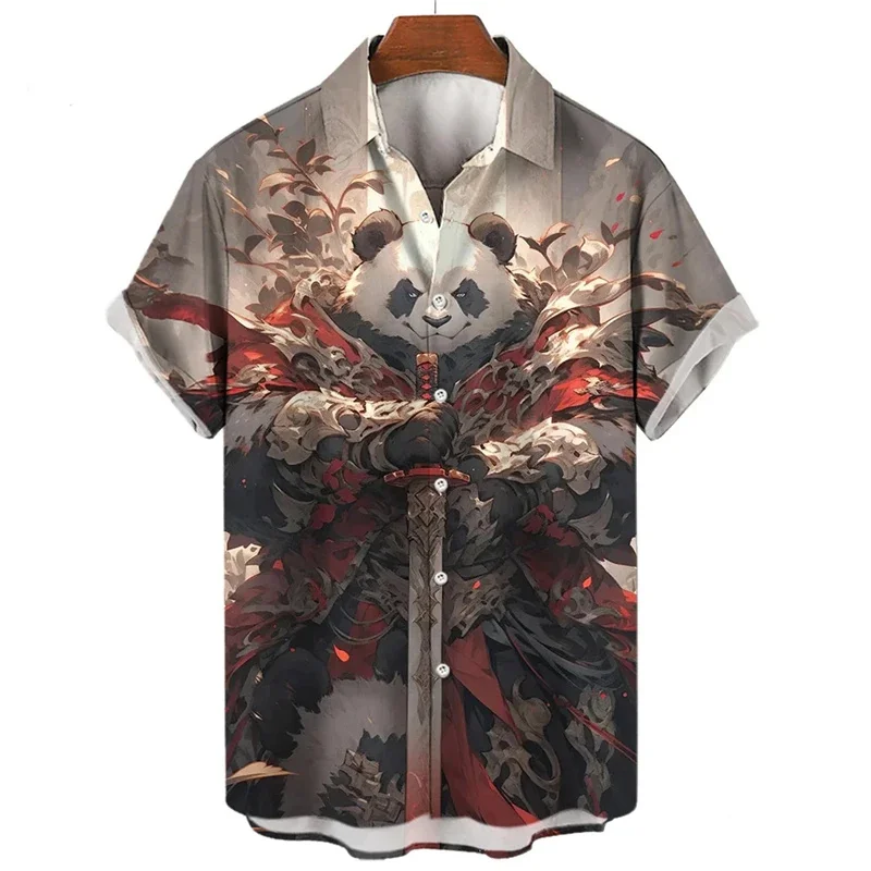 thumbnail image 1 of Nuevas camisas de animales para hombres, ropa con estampado 3D de panda y orco, camisas y blusas casuales de moda para hombres, ropa de hombre de alta calidad, 1 of 5