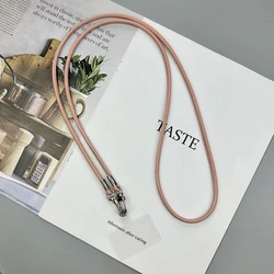 Premium Leather Crossbody Phone Strap and Pendant (Pink)