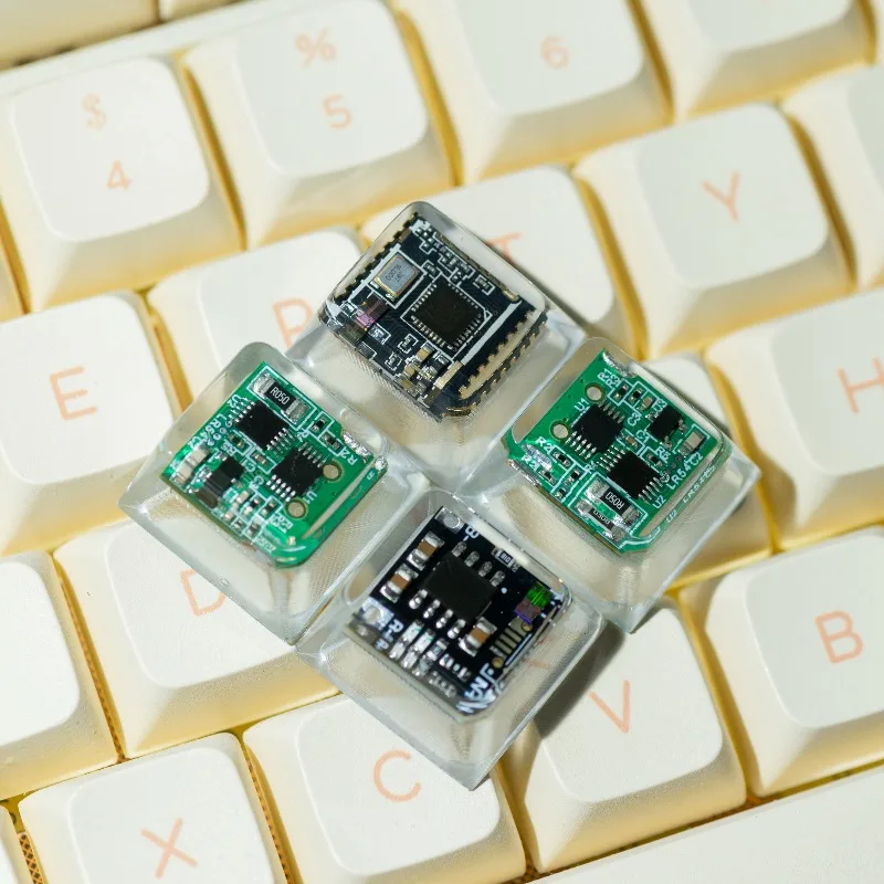 회로 기판 아티산 키캡 레진 반투명 체리 프로파일 키캡 수제 맞춤 키캡 MX 기계식 키보드 캡 선물