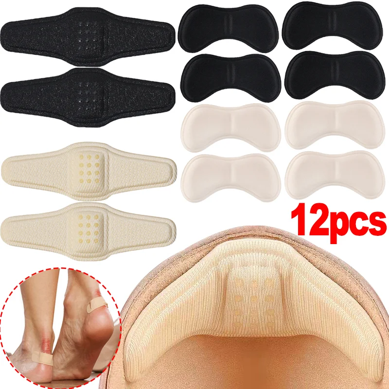 Thin & Thick Cotton Sponge Heel Stickers for Women Summer High Heels Adjustable Size Shoe Inserts Heel Protection Sticker Insole