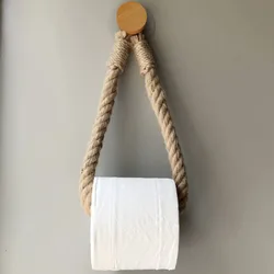 Hemp Cotton Tissue Rack Vintage Towel Hanging Toilet Roll Paper Rack Holder Home Hotel Bathroom Decoration Supplies