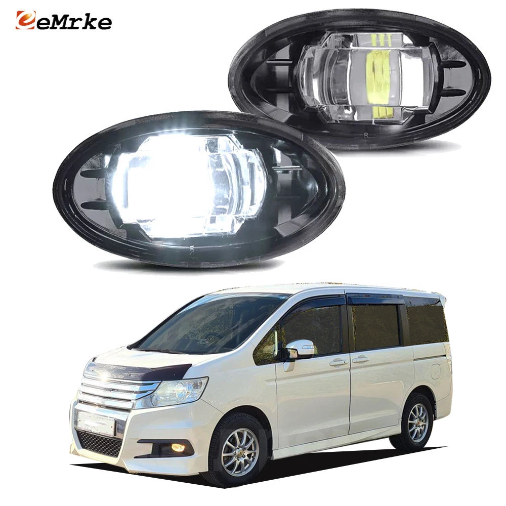 2Pcs Upgrade LED Fog Lights Assembly for Honda StepWGN Spada RK 2009 2010 2011 2012 Car PTF Lamp with Lens Daytime Running Light