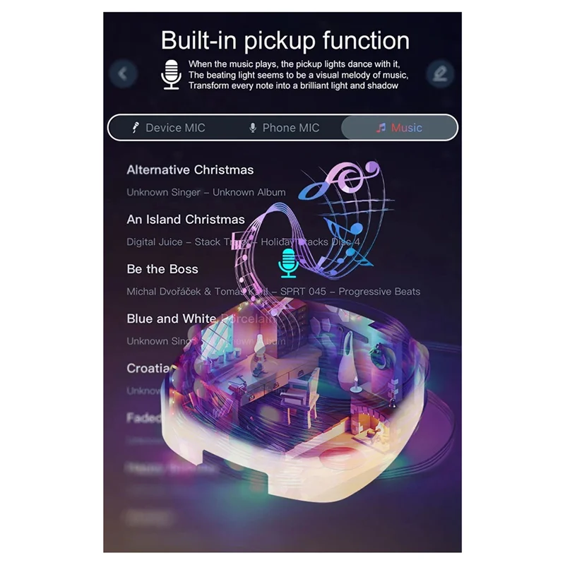 ABHI-Nachtlampje LED Night Light Smart APP RGB Camping String Lights Outdoor Waterproof Rechargeable Room Atmosphere Lamp 5M