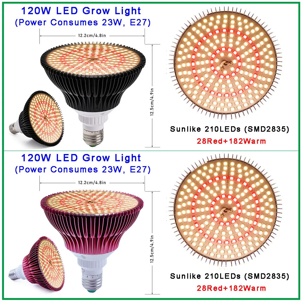 LED Grow Light Grow Light 100W 120W Full Spectrum Fitolamp Hydroponics Phyto Lamp For Indoor Vegs Flower Seedlings Plants