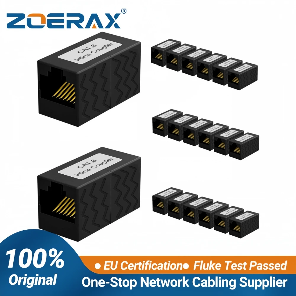 ZoeRax RJ45 Ethernet-Koppler-Adapter, Buchse auf Buchse für Cat5E Cat6 Cat7 Netzwerkkabel-Extender