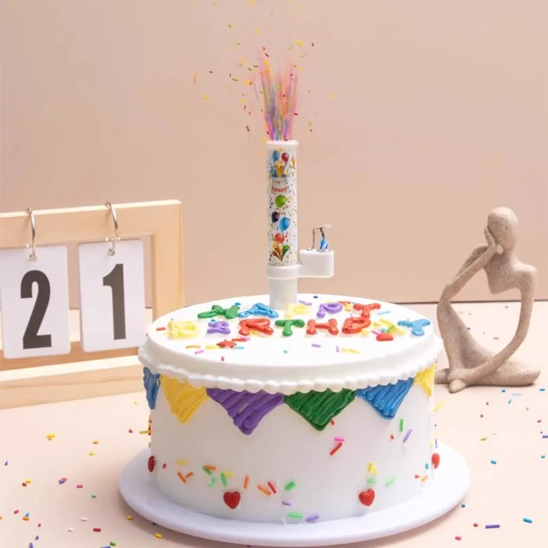 1pcs Surprise Birthday Candles with Catapult Candy Effect - Creative Happy Birthday Cake Decorations Fun Party Candle Set
