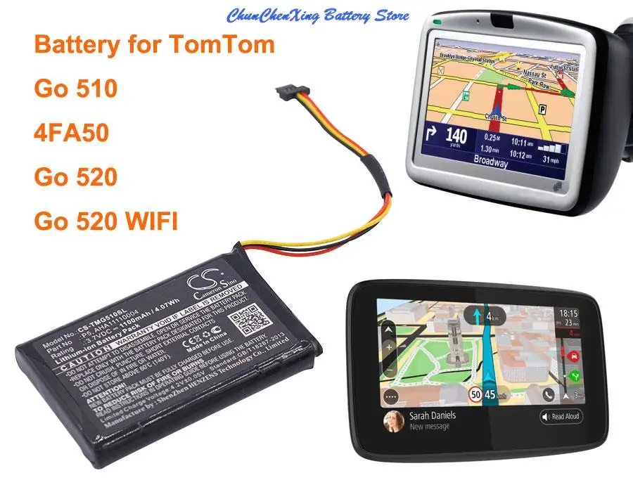 

1100mAh GPS, Navigator Battery AHA11110004, P5, P6 for TomTom 4FA50, Go 510, Go 520, Go 520 WIFI