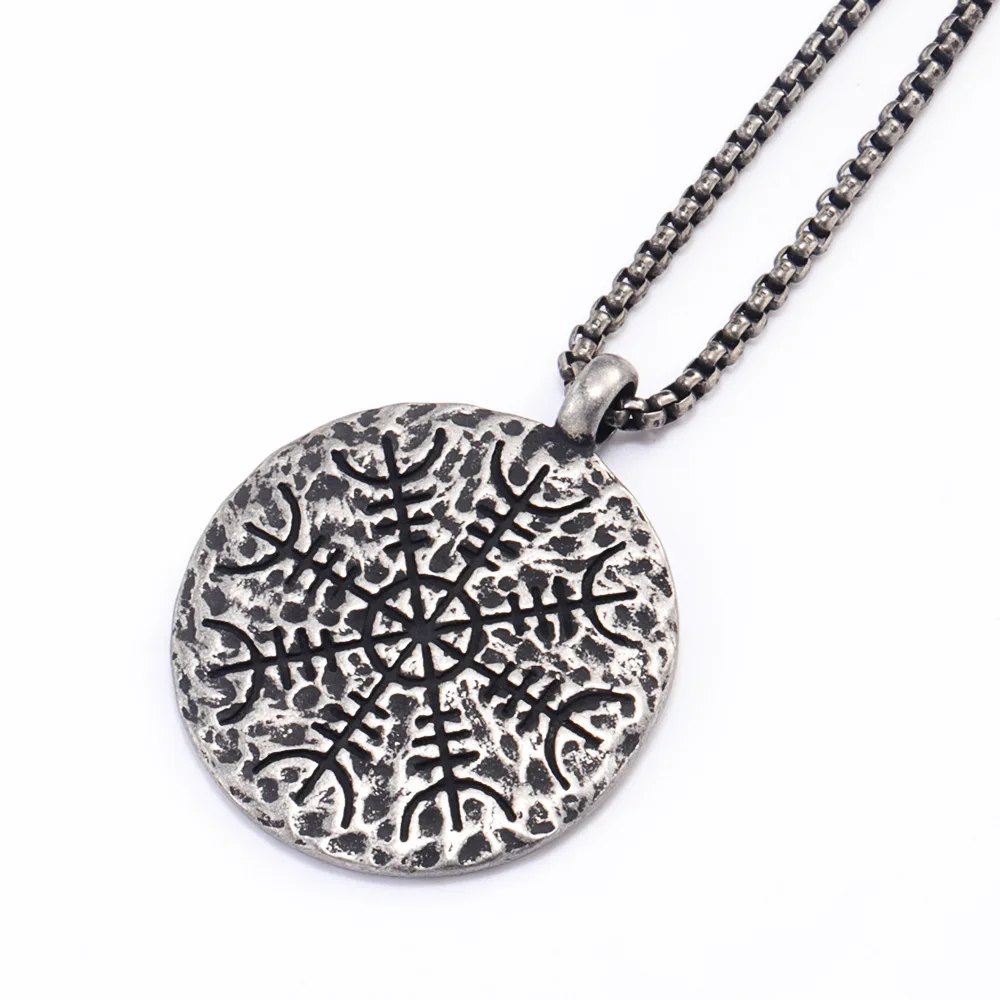 

Nordic Punk Vintage Versatile Viking Compass Stainless Steel Men's Pendant