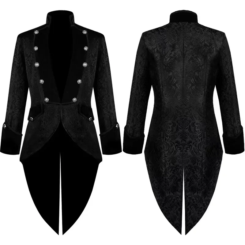 2023Men Medieval Victorian Costume Tuxedo Gentlema Tailcoat VD2890 Gothic Steampunk Trench Vintage Frock Outfit Coat for Men