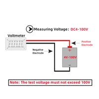 DC 4-100V LED Digital Display Circular Two-wire Voltmeter DC Digital Voltmeter Head Display Reverse Connection Protection 2