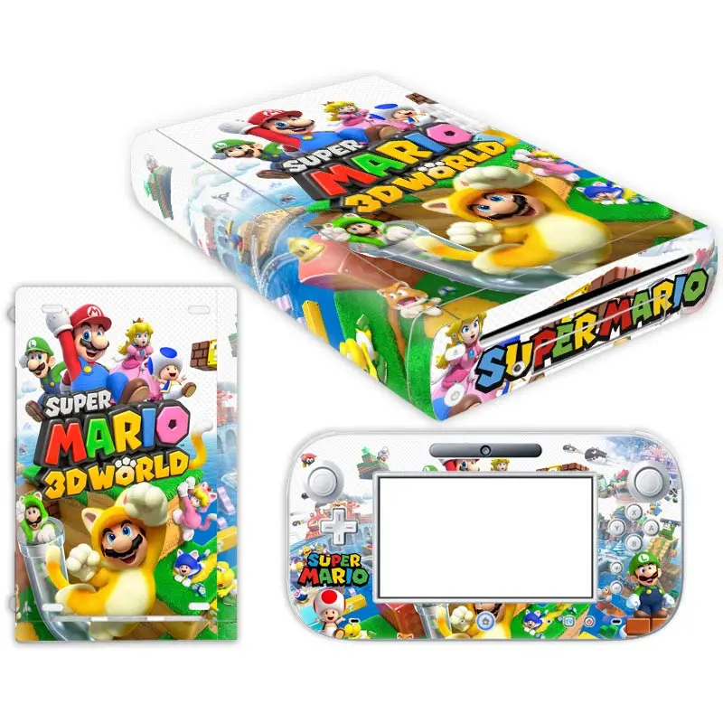 Super Luigi Mari Brothers Vinyl Cover For Nintend Wii U Console Controller Decal Game Accessories For Wii U Skin Sticker 