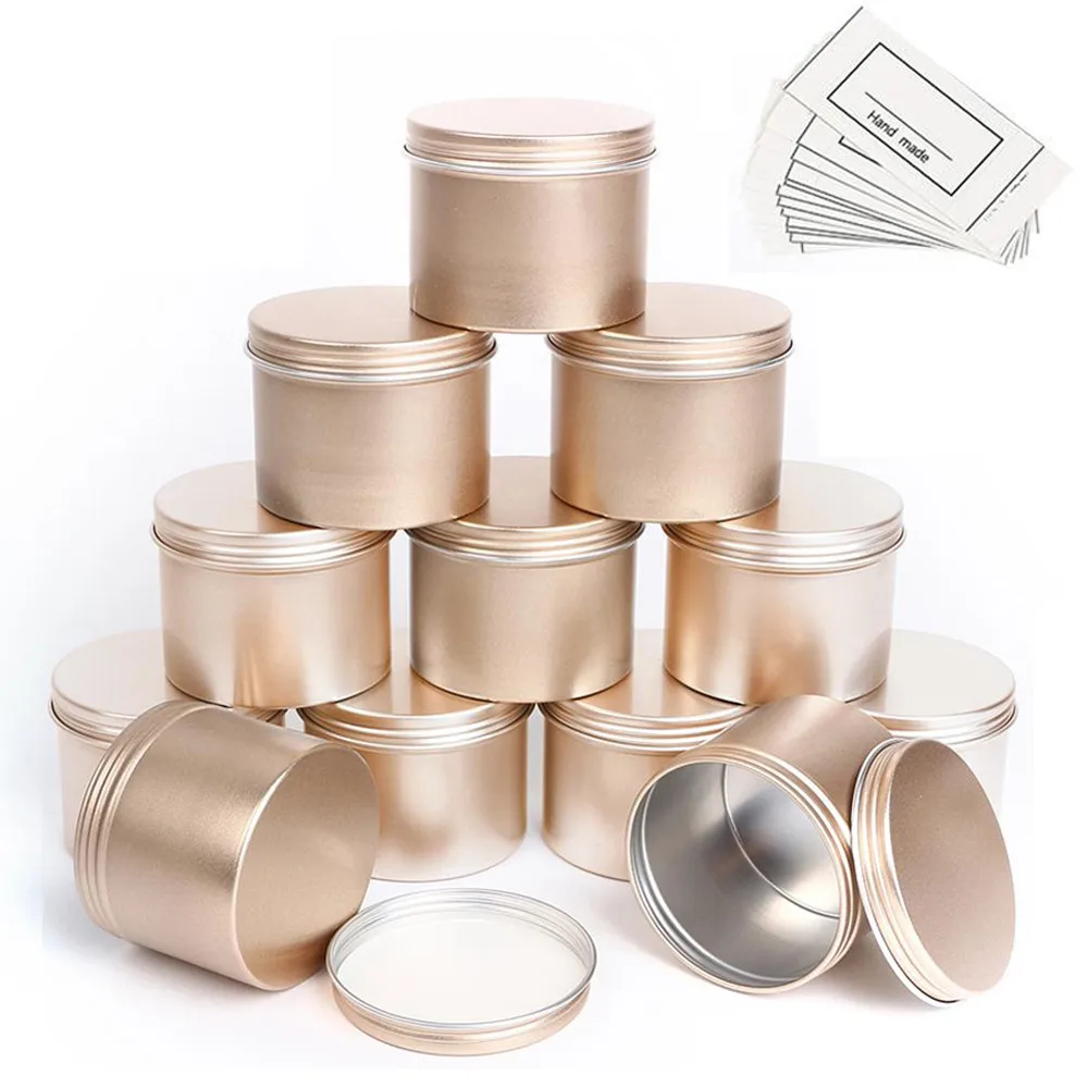 12pcs/24pcs Pack 100ml Round Empty Aluminum Storage Jar Tea Package Box Sundry Kitchen Seasoning Pot Gold Silver Black Containers