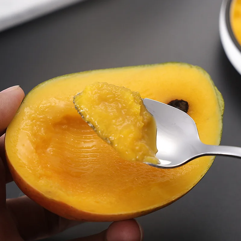 Stainless steel fruit grapefruit spoon serrated edge ice cream dessert tea coffee stirring spoon kitchen cutlery tableware