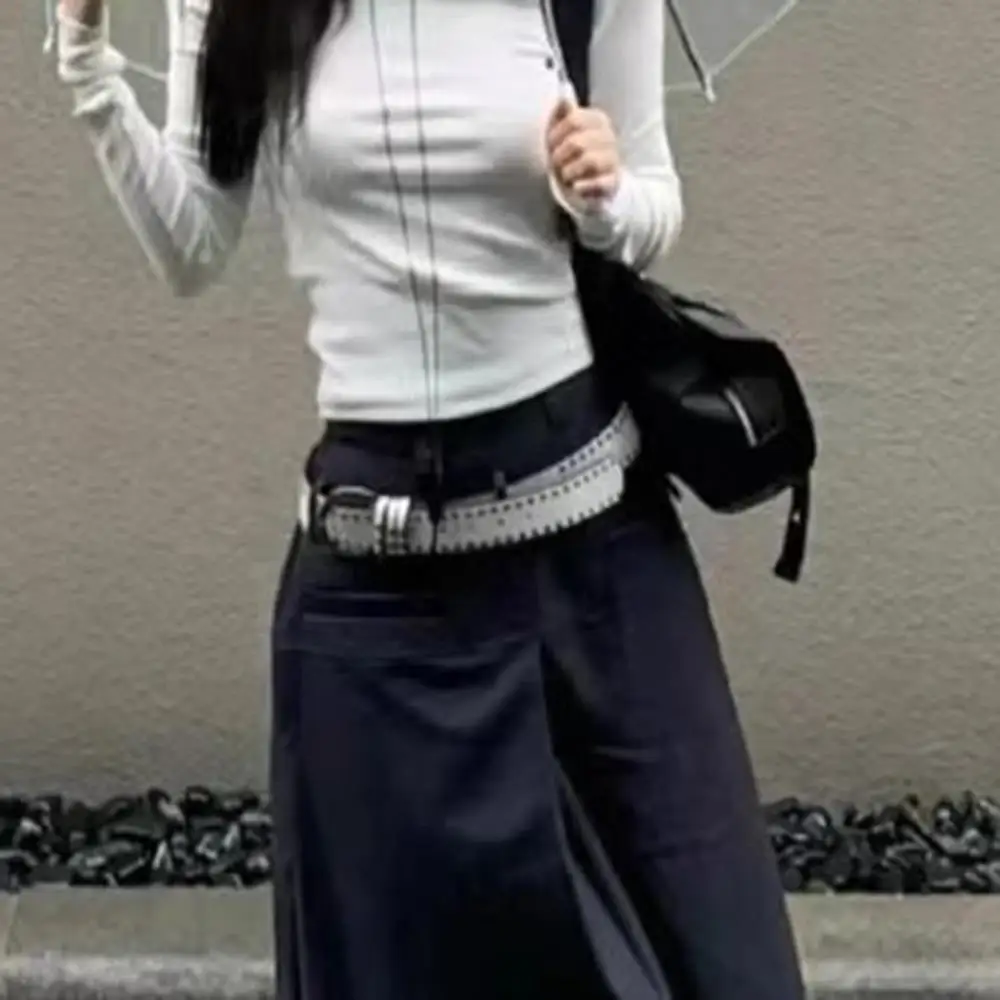 2026 New Women Belt Black Punk Y2K Rivet Belt Women's Sle Jeans Tie-in Vintage Belt Fashion Personality Black Belt Accessories