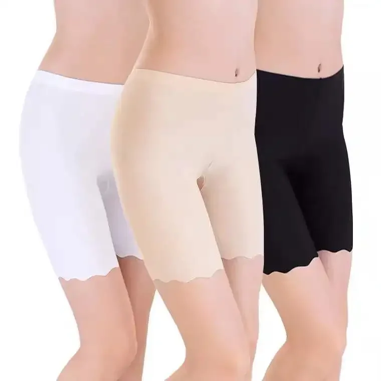 Ice Silk Safety Short Pants Seamless Slim Safety Short Pants Soft Breathable Silk Underwear Skirt Underpants Women Underwear safety shorts safety pants