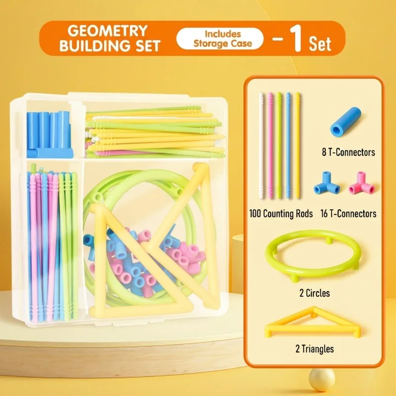 Geometry Building Set for 5th and 6th Grade Second Semester 3D Shape Recognition Combination Math Teaching Aids Learning Tool - 2