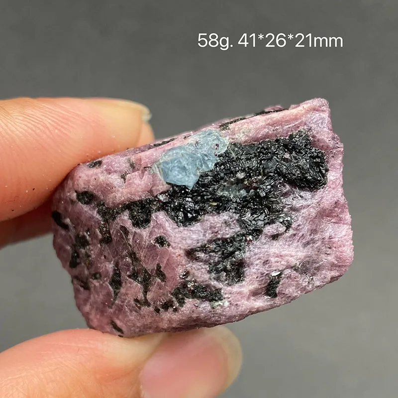 100% Rare Natural Ruby and  Aquamarine  Mineral Specimens Stones and Crystals Healing Crystal from Myanmar