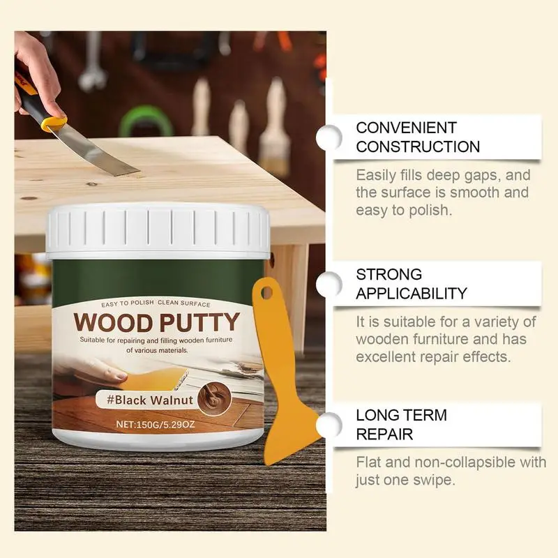 Wood Putty 150g Wood Repair Putty For Cracks Furniture Repair Kit Touch Up Caulking Filler For Repairing