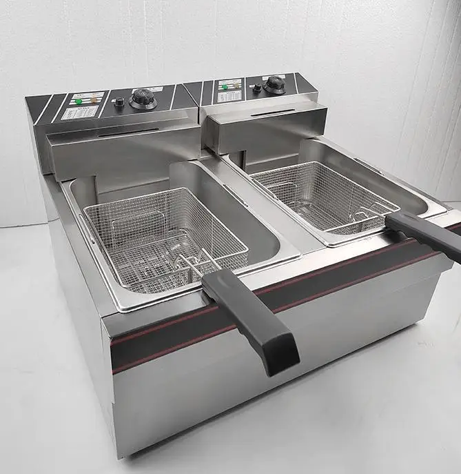 Commercial Desktop Electric Fryer Multifunctional Single-cylinder Double-cylinder Fryer French Fries Machine Burger Shop