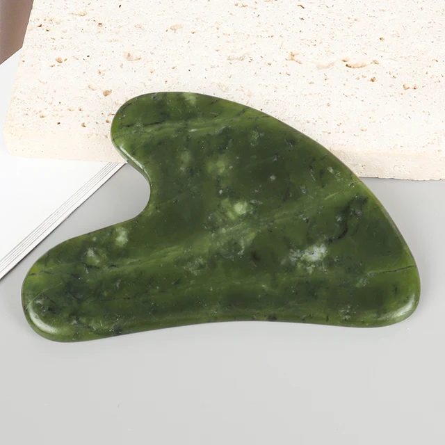 Helu Jade Gua Sha Tool Xiuyan Jade Heart-shape Massager Neck Massage Guasha Beauty Product Skin Care health Tool 1 Helu Jade Gua Sha Tool Xiuyan Jade Heart-shape Massager Neck Massage Guasha Beauty Product Skin Care health Tool 1