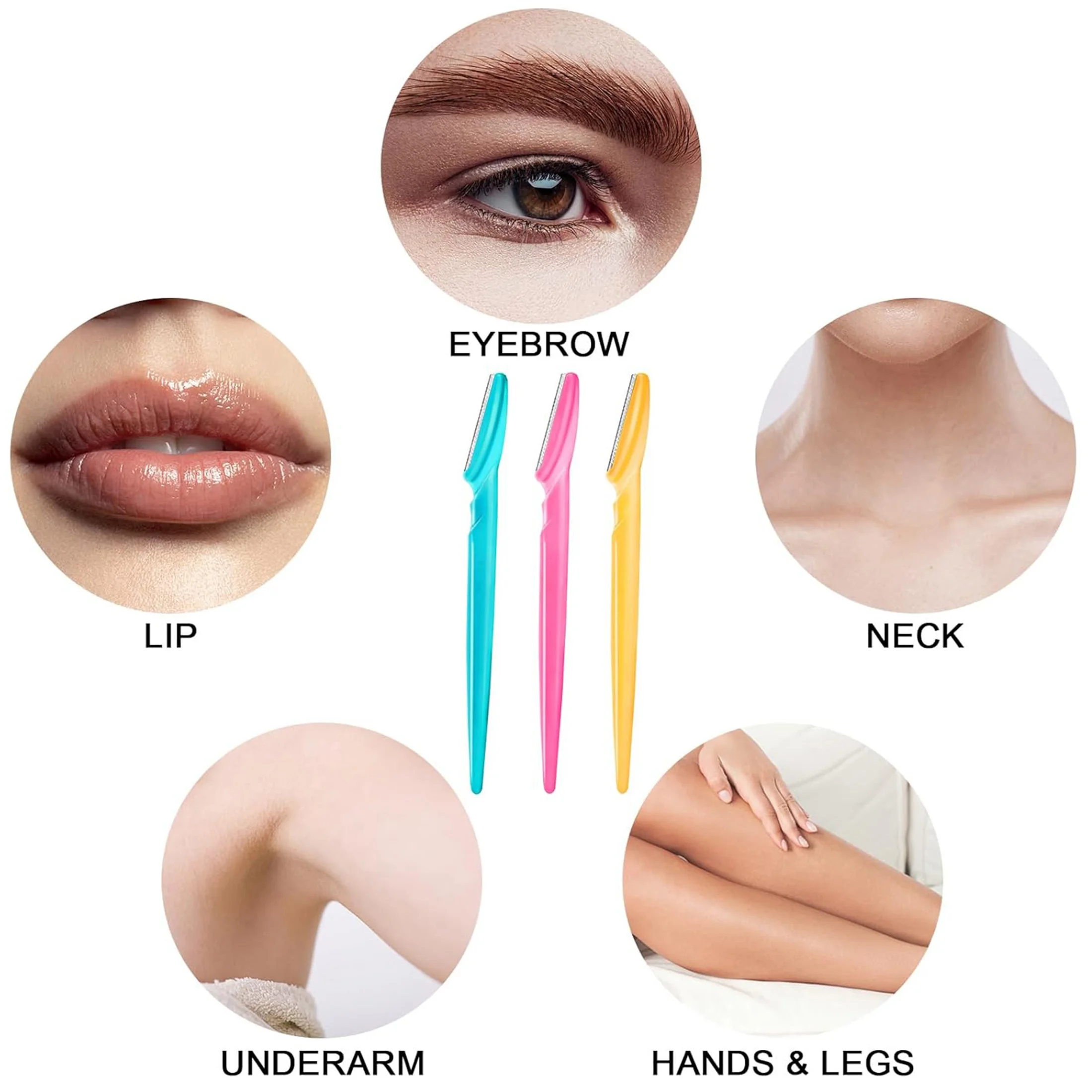 10/40Pcs Eyebrow Trimmer Face Blade Shaver Portable Eye Brow Epilation Hair Removal Safety Eyebrow Cutting Woman Makeup Tools 4