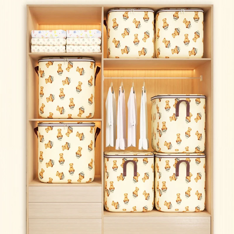 New Large Capacity Clothes Storage Bags Closet Organizers Storage Bins Foldable Storage Toy Containers Box Dust-Proof Moving Bag 6