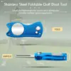 Foldable Golf Divot Repair Tool with Golf Ball Tool Pitch Groove Cleaner Golf Accessories Putting Green Fork Golf Training Aids 2