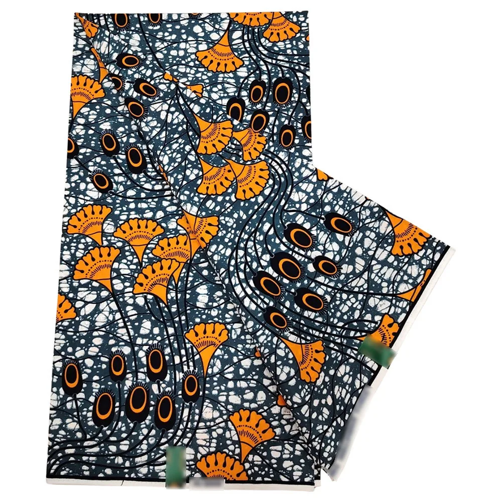 Lovely Real Wax Print Cotton Fabric Dutch Wax African Cloths 6 Yards For Sewing Good-Looking Garment 10W4