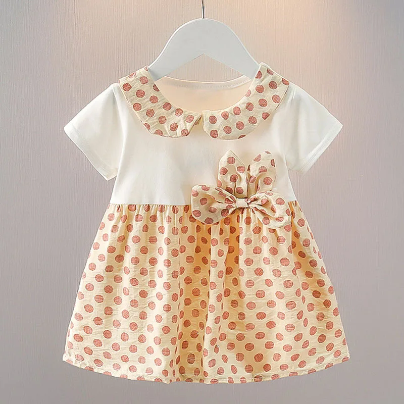 

Summer Toddler Baby Girl Dress Princess Costume Doll Collar Dot Children Girl Dress Wedding Party Costume Infant Clothes A1104